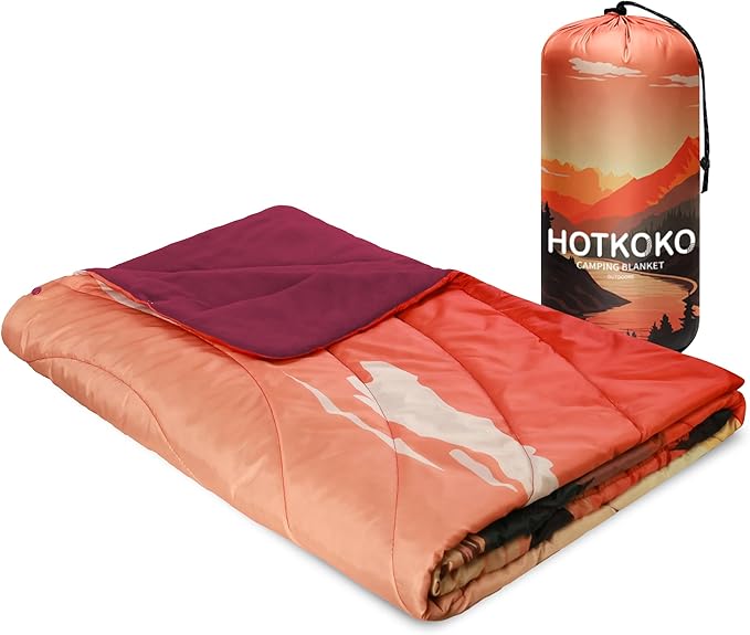 Hooded Stadium Blanket, Waterproof Fleece Wearable Camping Blanket