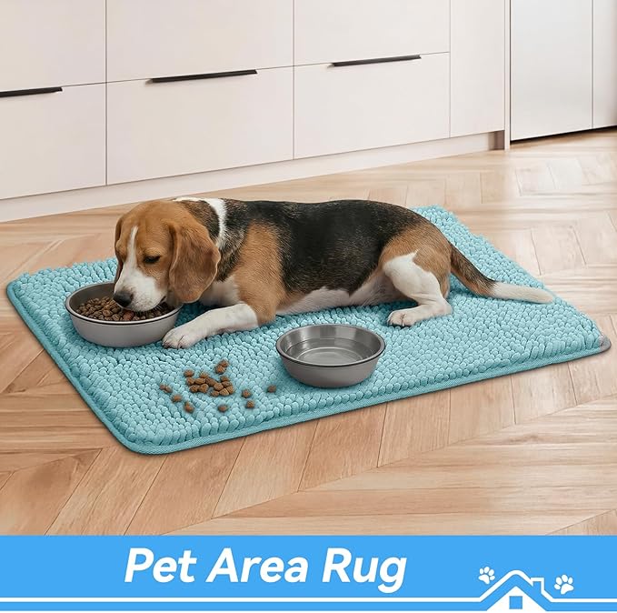 Bcoimo Super Absorbent Dog Door Mat, 36"*24" Anti Slip Mat for Muddy Paws, Pet Rugs for Dirty Paws Washable That Absorbs Moisture and Dirt, for Dog Cage and Pet Resting Carpet