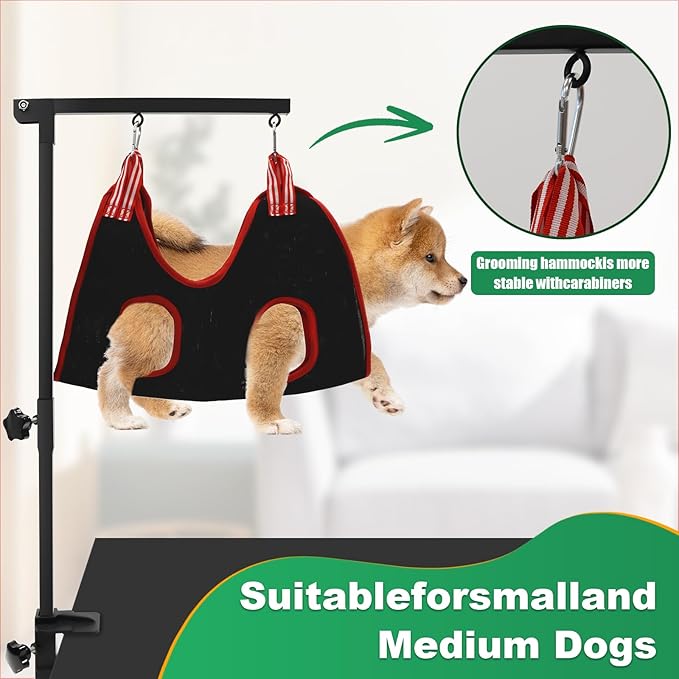 Ligefoy Dog Grooming arm with Restraint Loops, Adjustable Height(18.1"~30.7"),for Medium & Small Pets Bathing & Grooming