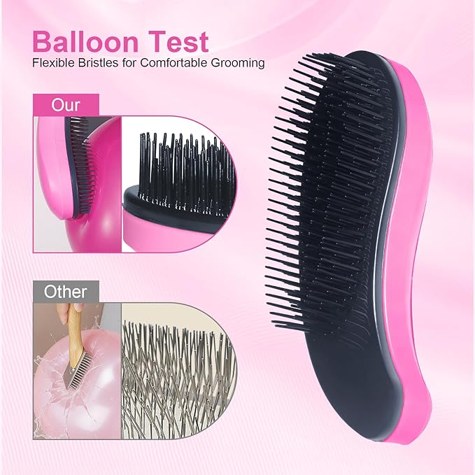 Small Dog Brush - Puppy Hair Brush- Grooming Tool for Teddy, Yorkies, Maltese, Shih Tzu, Chihuahua (Pink)