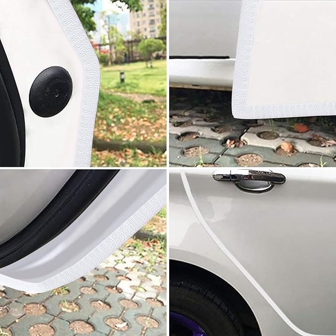 MYFAMIREA 49Ft(15M) Long Car Door Edge Guards, U Shape Edge Trim Rubber Seal Protector Car Door Protection Anti-Collision Rubber Clips Easy to Cut No Need Adhesive Fit for Most Vehicles| White