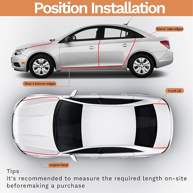 Car Door Edge Guards, 13.1Ft(4m) Car Door Protector Edge Guards Rubber Seal, Doors Trim U Shape Edges Guard for Cars Trucks Suvs (Black)