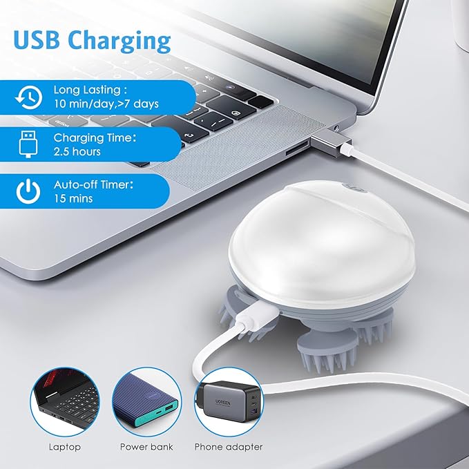 Cat Massager, Electric Scalp Massager, Head Massager with 4 Massage Heads, Back and Scalp Massager Relieving Tight Stiffness Muscles, Promote Bonding