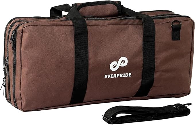 EVERPRIDE Chef Knife Bag Holds 20 Knives PLUS Large Zippered Compartment for Kitchen Tools – Durable, Large Knife Bag for Chefs – Professional Grade and makes a great gift!