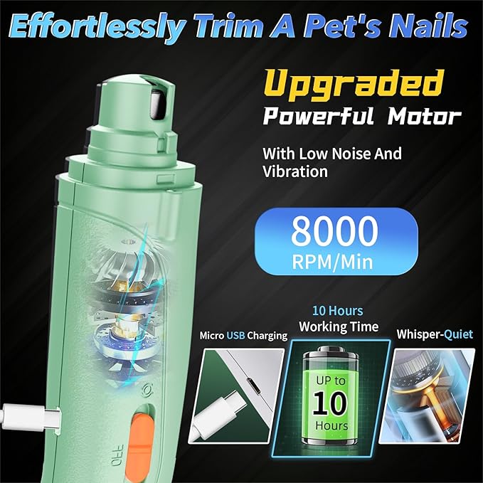 2-in-1 Cat Nail Clippers & Dog Nail Clippers Trimmers for Large Medium Small Dogs Cats Claw Trimmer Quick Sensor and Safety Guard USB Rechargeable with 2 LED Lights Dogs Nail Trimmer