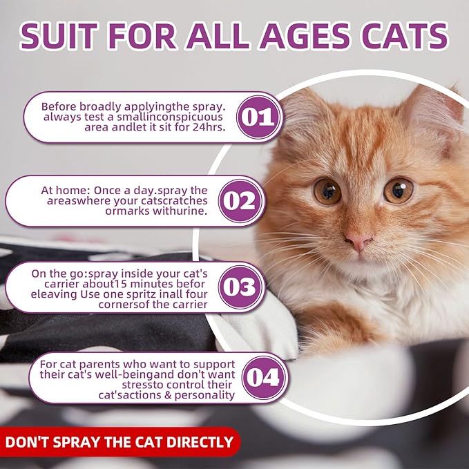 Cat Calming Pheromone Spray Kit Feline Calm Pheromones Vet Recommended Drug-Free Anxiety Relief for Multi-Cat Homes,Stops Scratching & Urine Marking,60-Day Supply | Drug-Free (2)