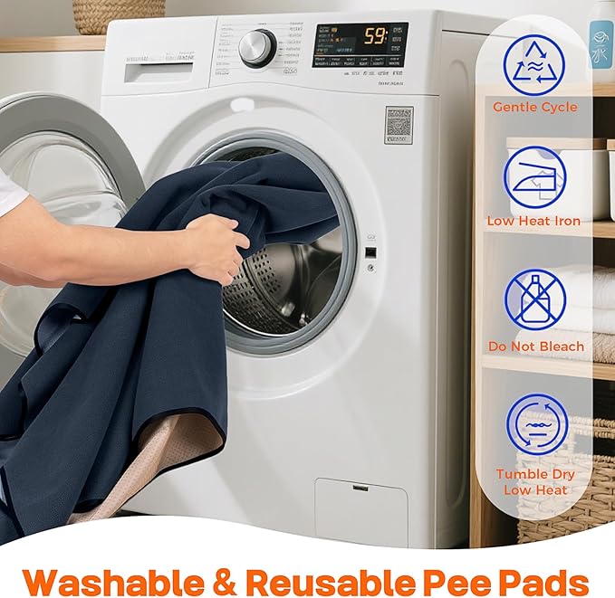 Washable Dog Pee Pads Extra Large 72"x72" – 2 Pack Super Absorbent, Quick-Dry Non-Slip Reusable Puppy Pads for Playpen, Crate & Floor, Pet Training Mats for Housebreaking & Incontinence