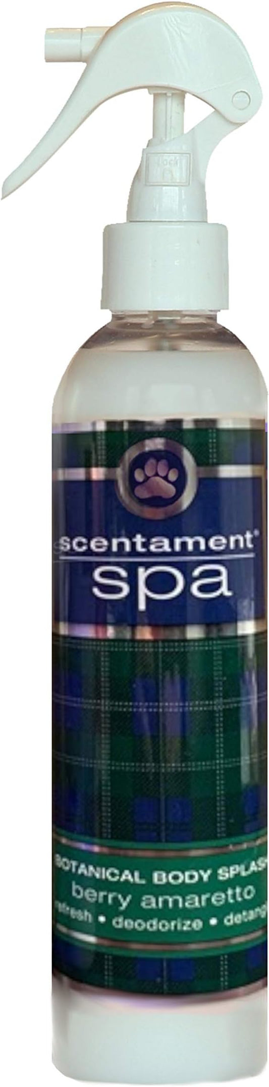 Best Shot Scentament Spa Botanical Body Splash, Detangler Spray, Hypoallergenic Body Spray for Cat and Dog, Berry Amaretto, 8 Oz.