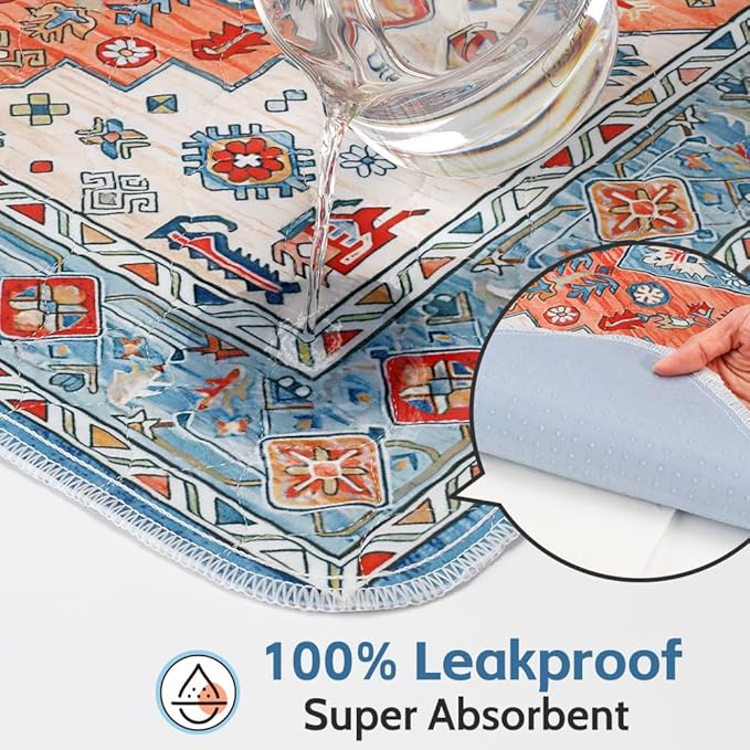 Washable Pee Pads for Dogs 2 Pack Reusable Puppy Training Pads 48"x48" Super Absorbent Waterproof Dog Training Pads, Non-Slip Potty Pads Whelping Pads Litter Mat Pet Supplies - Orange/Mix