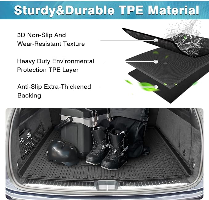 Mixsuper Custom Fit Cargo Liner for Mercedes-Benz GLE Class 2020-2025, All Weather Cargo Mat for Mercedes Benz GLE SUV 5 Passenger, Trunk Mat Anti-Slip Rear Trunk Liner Black