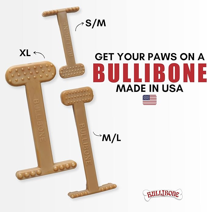 Bullibone Nylon Dog Chew Toy Nylon Bone - Improves Dental Hygiene, Easy to Grip Bottom, and Permeated with Flavor (Beef, XL - 2 Pack)