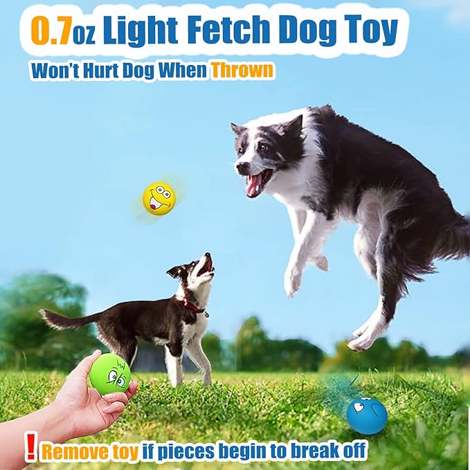 HOLYSTEED Latex Dog Squeaky Toys Rubber Soft Dog Toys Chewing Squeaky Toy Fetch Play Balls Toy for Puppy Small Pets 6pcs for Mini, Small Breeds, 2.28"*2.28"*1.30"