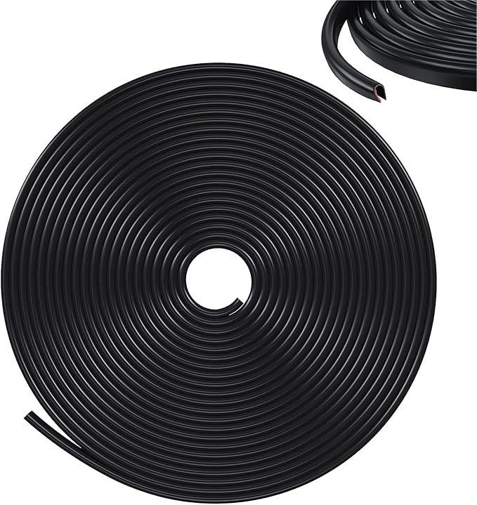 32Ft(10M) Door Edge Guards Car Door Edge Guards U Shape Car Door Protector Rubber Seal Door Guard Internal Double Sided Tape (No Glue Required), Black