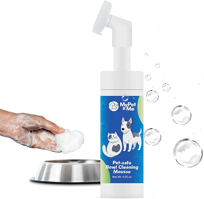 My Pet & Me Pet Bowl Cleaning Mousse | 4.05 oz | Dog Bowl Cleaner & Pet Safe Cleaner | Foaming Dish & Paw Cleaner for Small Dogs | Safe & Easy-to-Use Cleaning Solution