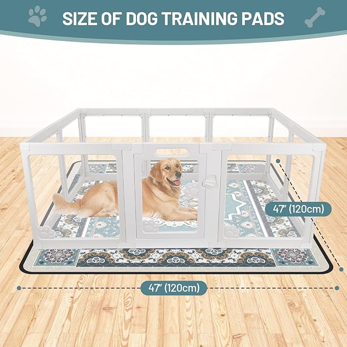 Washable Dog Pee Pads - 48"x48"Absorbent Reusable Puppy Training Pads, Waterproof Leak - Proof & Non - Slip for Crate Whelping Potty Training (Pack of 2)
