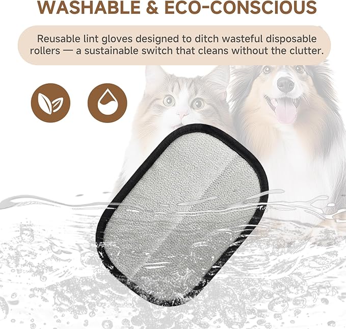NEBALASTE 2Pcs Pet Hair Remover Gloves Brush for Dogs & Cats,Electrostatic Reusable Pet Hair Remover Tool for Laundry,Clothing,Couch,Carpet,Car Seat,Upgraded Animal Fur Removal Tool