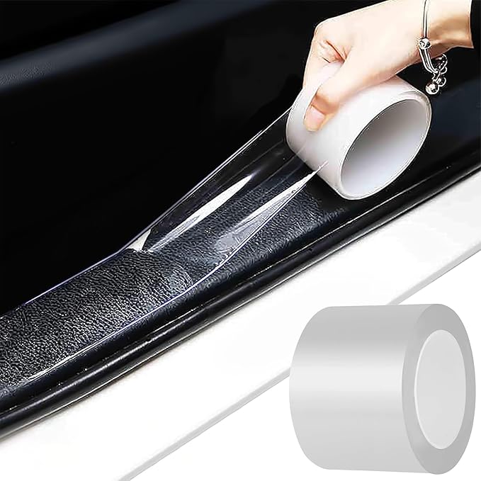 MYFAMIREA Anti-Scratch Anti-Collision Adhesive Strip Car Door Edge Guard Protector Strip Car Door Scuff Plate Protectors Transparent Invisible Tape for Rear Bumper/Door(66Ft x 2.8In)