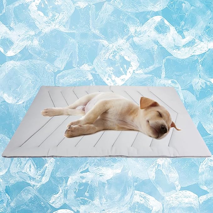 Qonimm Dog Cooling Mat for Large Dogs 40 x 28''Self Coolings Foldable Cooling Pad,Q-MAX>0.5 Washable Ice Cool Fabric-Cool on Contact，Easy Washable Pet Pad for Kennel Sofa Floor Car Seats in Summer