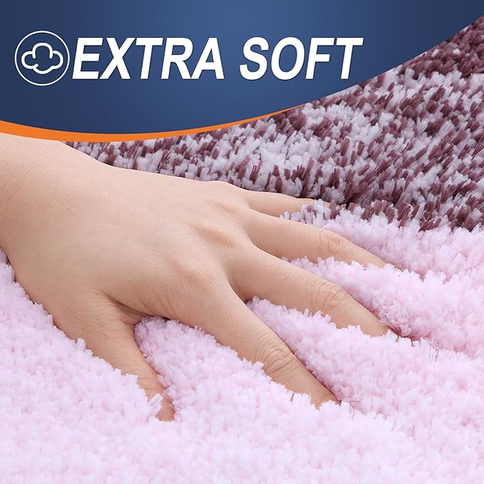 OLANLY Bathroom Rugs Mat 44x32, Extra Soft Absorbent Microfiber Bath Rugs, Rubber Backing, Quick Dry, Machine Washable Bath Mats for Bathroom Floor, Tub and Shower, Home Decor Accessories, Mauve