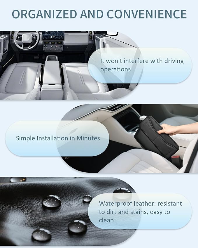 Florich Car Seat Gap Filler Organizer, Premium Leather Car Gap Filler for Car, Car Seat Organizer and Storages Between Seat Car Gap Filler Universal Fit for Car Suv Truck