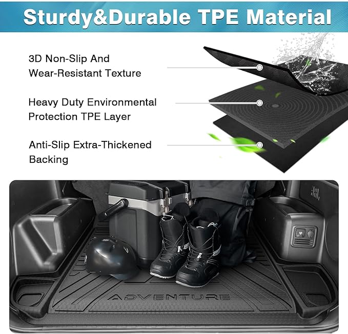 Mixsuper Cargo Liner for Toyota 4Runner 2010-2024 5 Seater (No 3rd Seat or No Sliding Cargo Deck), Trunk Mat for 4Runner Accessories Cargo Mat Rear Trunk Liner Black