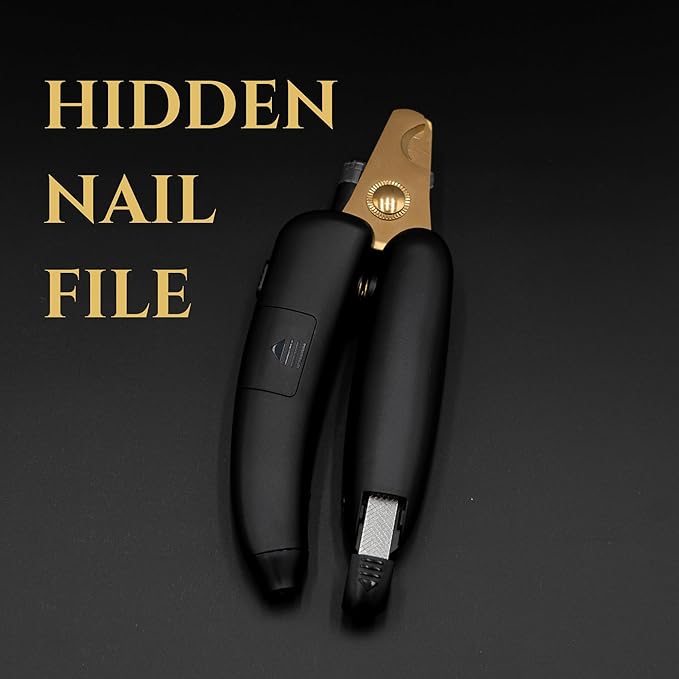 3-in-1 Dog Nail Trimmers and Pet Nail Clippers - Professional Grade with Stainless Steel Blades, LED & UV Light, and Nail Filer for Safety & Precise Toenail Pet Grooming - S to M Dogs