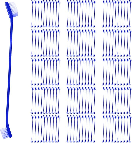 150Pcs Dog Toothbrush Dual Headed Puppy Tooth Brushing Kit Long Handle Soft Grooming Pet Dental Brushes Convenient Double Sided for Pets Puppy Teeth Brush Cleaning Oral Care Supplies-Blue