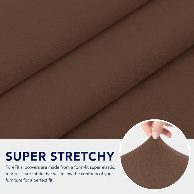 PureFit 100% Dual Waterproof Couch Cover Slipcovers for Couches and Sofas - Stretch Non Slip Fleece Sofa Covers Washable, Leakproof Furniture Protector for Kids, Pets, Dog (Sofa, Brown)