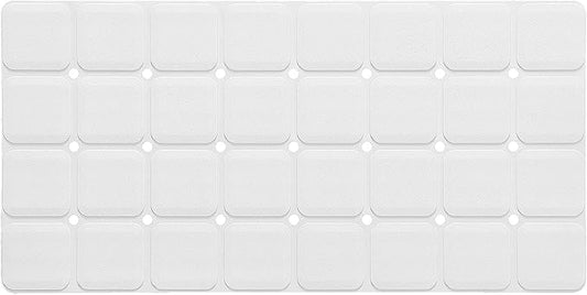 Webos Silicone Bath Mat with Suction Cups – Non-Slip Foldable Bathtub & Shower Mat, Durable & Quick-Dry Safety Tub Mat with Large Drain Holes for Families 28"x 14" White