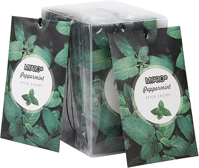 MYARO 12 Packs Peppermint Potpourri Bags Sachets for Drawer and Closet, Long-Lasting Drawer Car Air fresheners Closet Sachets Home Fragrance