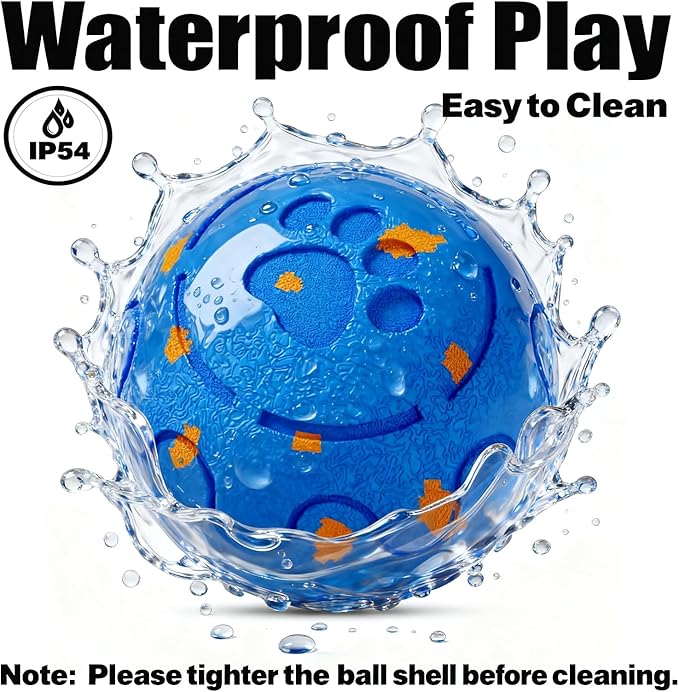 Dog Balls: Interactive Dog Ball, Self-Moving Dog Toy with Auto-Rolling & Bouncing, E-TPU Material, IP54 Waterproof, Motion-Activated, for Small/Medium/Large Dogs (Blue)