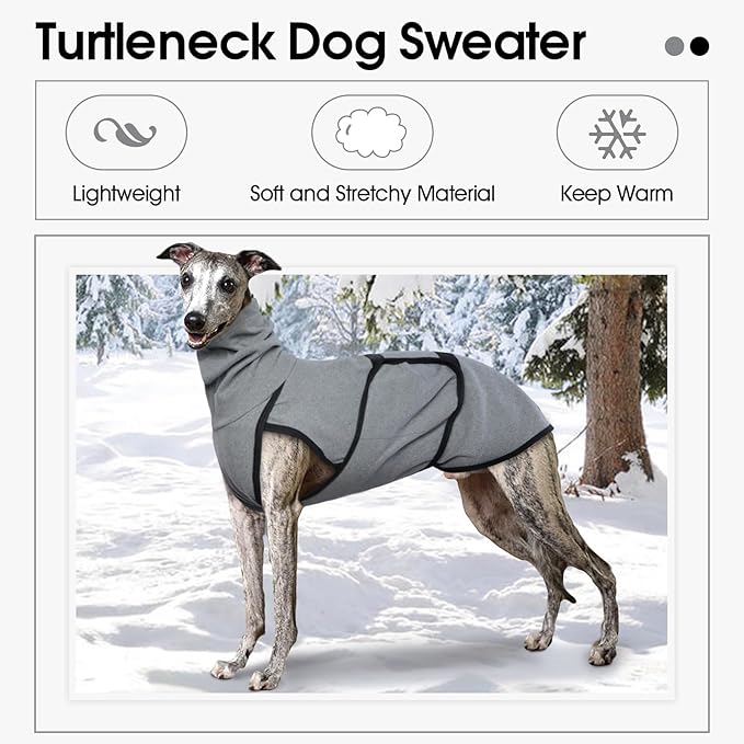 Dog Anxiety Jacket Calming Shirt, Anxiety Relief Calming Vest with Dog Ear Muffs, Noise Protection Dogs Winter Coat, Lightweight Stretchy Turtleneck T-Shirts