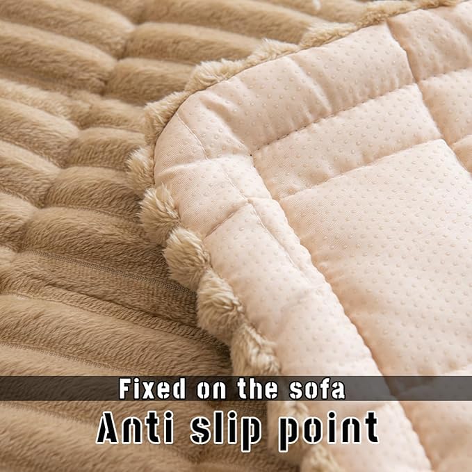 Mitid Sofa Cover Fuzzy Couch Cover for Pet, Couch Covers for Dogs Washable Non-Slip Sofa Slipcover Cushion Protector Pets Friendly Mat Bed