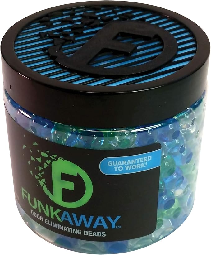 FunkAway Odor Eliminating Beads, 12 oz., 6 Pack, Supercharged Odor Absorbing Beads for the House, Car or Gym, Eliminate Smoke, Pet and Bathroom Odors for Long-Lasting Results
