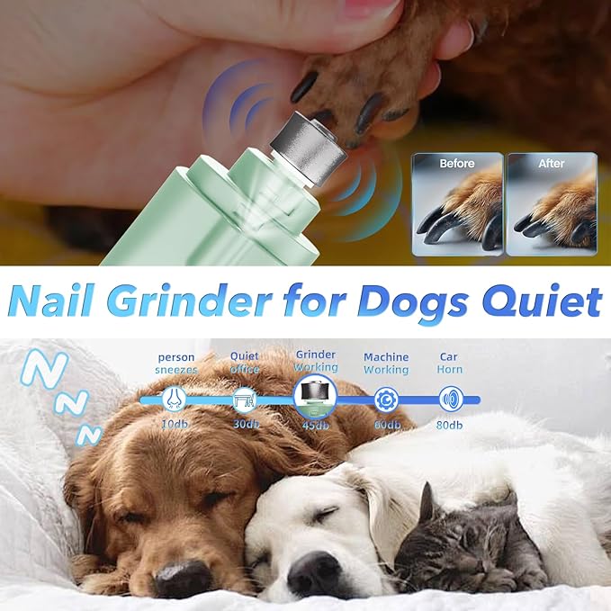 2-in-1 Cat Nail Clippers & Dog Nail Clippers Trimmers for Large Medium Small Dogs Cats Claw Trimmer Quick Sensor and Safety Guard USB Rechargeable with 2 LED Lights Dogs Nail Trimmer