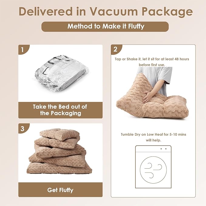 EHEYCIGA Washable Medium Dog Bed for Crate 29x21 Inch, Reversible Kennel Pad for Dogs Weight Up to 35 lbs, Plush and Comfy Pet Sleeping Mat, Camel