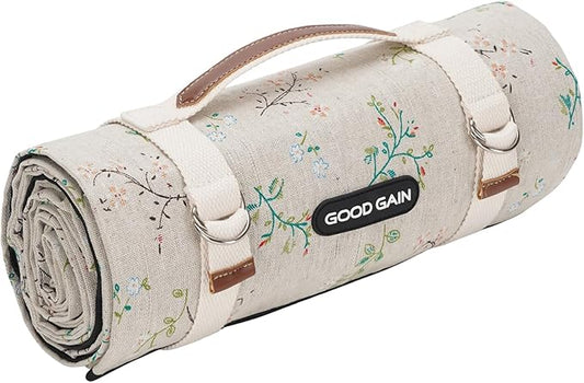 Picnic Outdoor Blankets Waterproof Extra Large - Beach Mat Sand Free Foldable with Carry Strap | Portable Camping Blanket | Park Blanket for Grass Park, Hiking, Travel, Concerts, Indoor(Multi Flower)