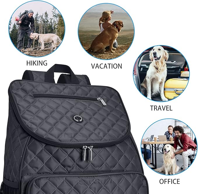 BAGLHER 丨Dog Travel Bag,Airline Approved Pet Supplies Backpack, Dog Travel Backpack with 2 Silicone Collapsible Bowls and 2 Food Baskets.