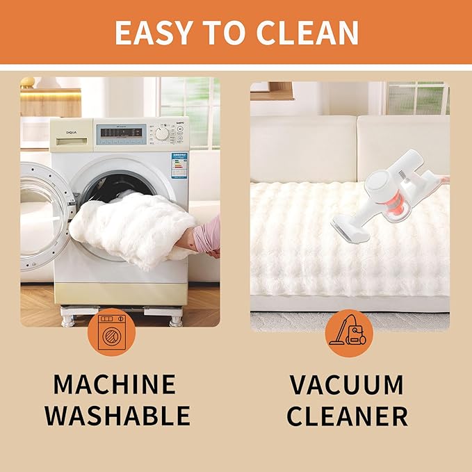 Waterproof Dog Bed Cover Non Slip Couch Covers for Dogs Washable Soft Faux Fur Sofa Cover Couch Covers for 3 Cushion Couch Sofa Pet Friendly (Off White)