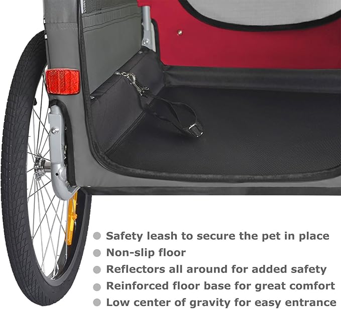 DOGGYHUT® Premium XL Pet Bike Trailer for Large Dog or Multiple Small Dogs, Up to 100 lbs,Dog Bicycle Carrier,Low Center of Gravity,Easy Folding Frame Cart