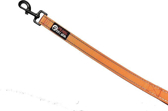 Primal Pet Gear Dog Leash 6ft Long,Traffic Padded Two Handle,Heavy Duty,Reflective Double Handles Lead for Control Safety Training,Leashes for Large Dogs or Medium Dogs,Dual Handles Leads(Orange)