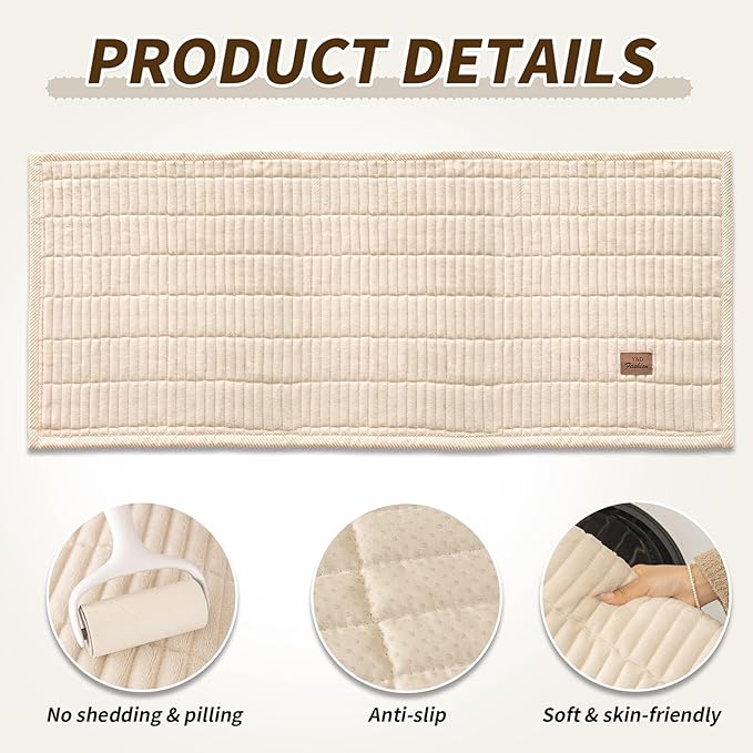 PJLZJFBY Couch Covers for Dogs, Velvet Dog Couch Cover, Pet Couchs Covers for 3-Seater, Couchs Protector for Dogs, Sofa Cover for Pets Washable(1PC, Beige White, 27.5"×82.6", 3-Seater)