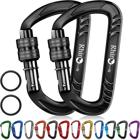 12kN (2697 lbs) Heavy Duty Carabiner Clips, for Securing Pets, Outdoor, Camping, Hiking, Hammock, Dog Leash Harness, Keychains