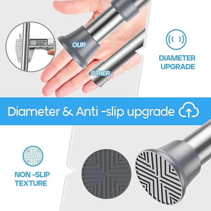 2pack Spring Tension Rods 23-46 Inch Adjustable Silver Tension Rod Extendable Short Curtain Rod Spring Loaded Curtain Rods Tension Rod For Curtains,Closet,Kitchen