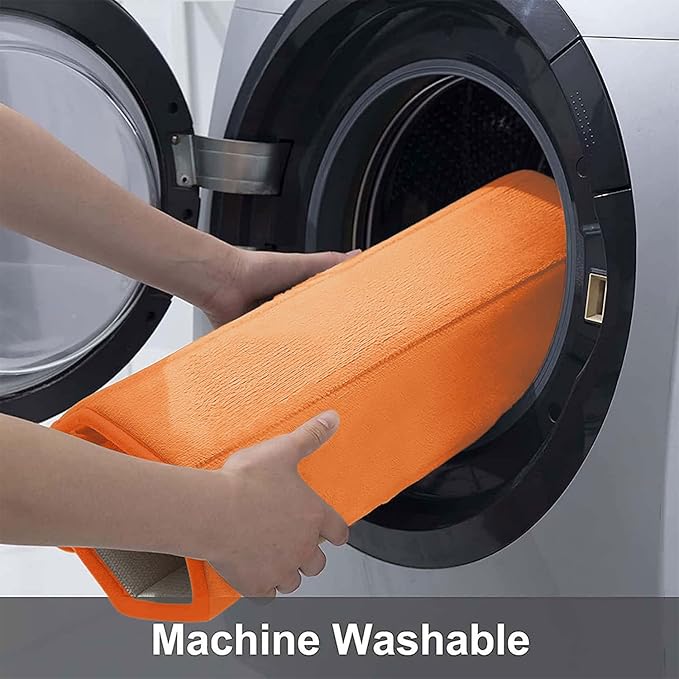 Buganda Memory Foam Bath Mat, 35.4" x 24", Ultra Soft and Non-Slip Bathroom Rugs, Water Absorbent and Machine Washable Bath Rug Runner for Bathroom, Shower, and Tub, Orange