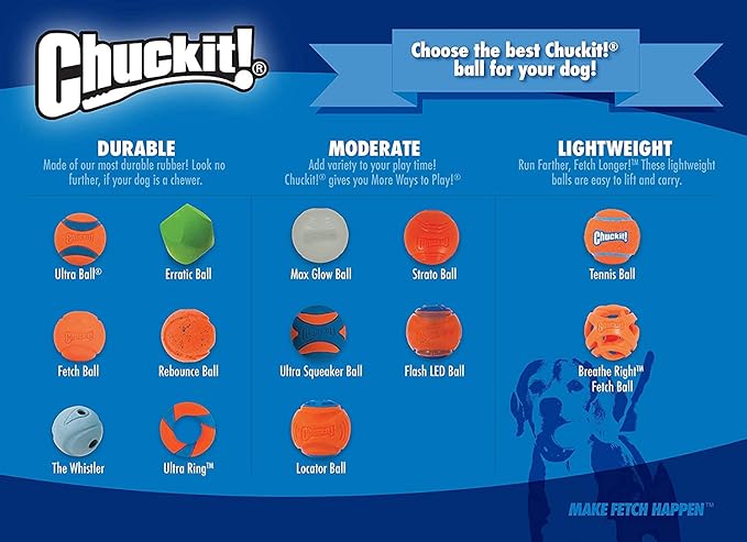 Chuckit! Ultra Squeaker Balls for Dogs, Floating Water Pet Toys, Durable Rubber Pet Toy, Bouncy Squeaky Fetch Balls for Dogs, Pack of 24, Medium (2.5")