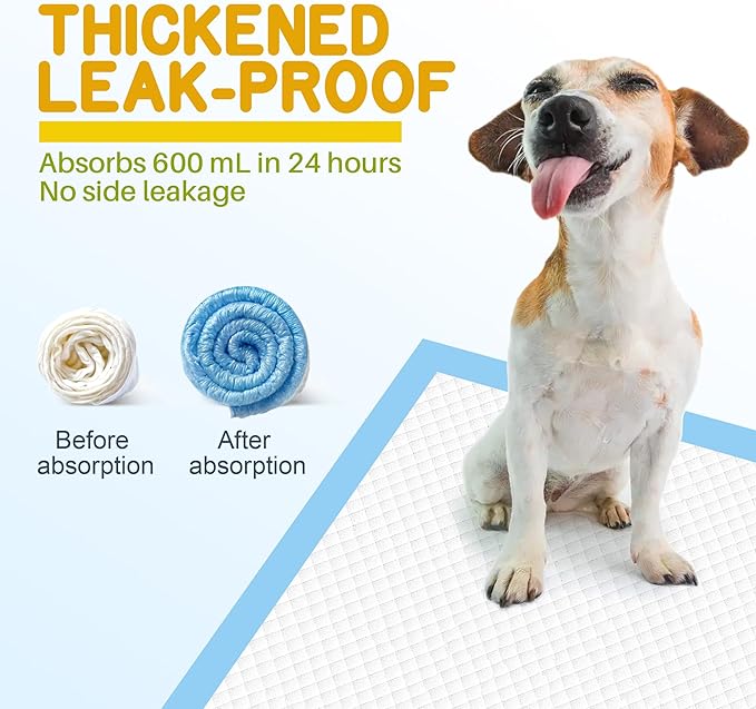 MoMoCo Puppy Pads for Indoor Potty Training,Super Absorbent Leak-Proof Disposable Dog Pee Pads for Puppies & Small Dogs, 22"x22", 30 Count