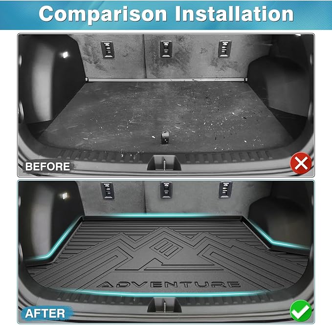 Mixsuper Cargo Liner for Chevy Equinox/GMC Terrain 2025 2026, All Weather Cargo Mat for Chevy Equinox Rear Trunk Liner Black
