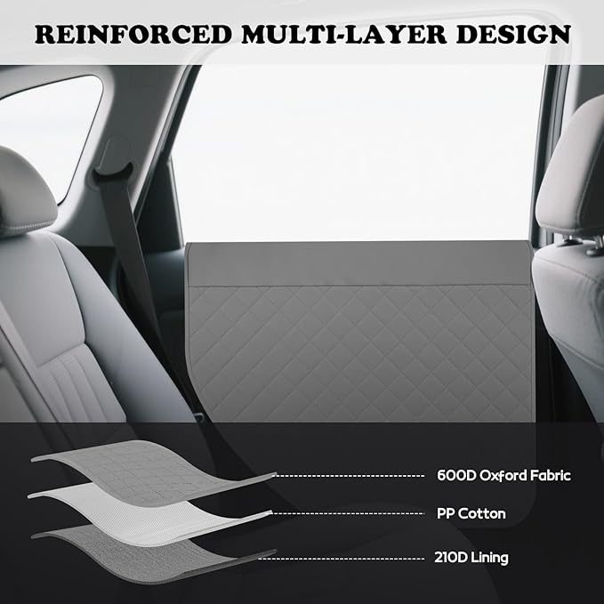 WODHMIEY Dog Car Door Protector, 20% Larger Coverage Vehicle Door Cover,Car Door Guard Mat, Pet Door Panel Protector for SUVs Pickup Trucks, Protects Doors from Dog Scratching (Grey)