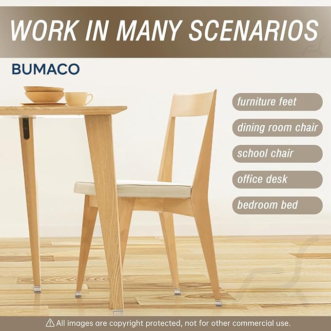 BUMACO 40Pcs Chair Leg Floor Protectors Chair Leg Protectors for Hardwood Floors Silicone Pads Covers to Protect Floors Universal L Clear Fit (1-5/16"~2")